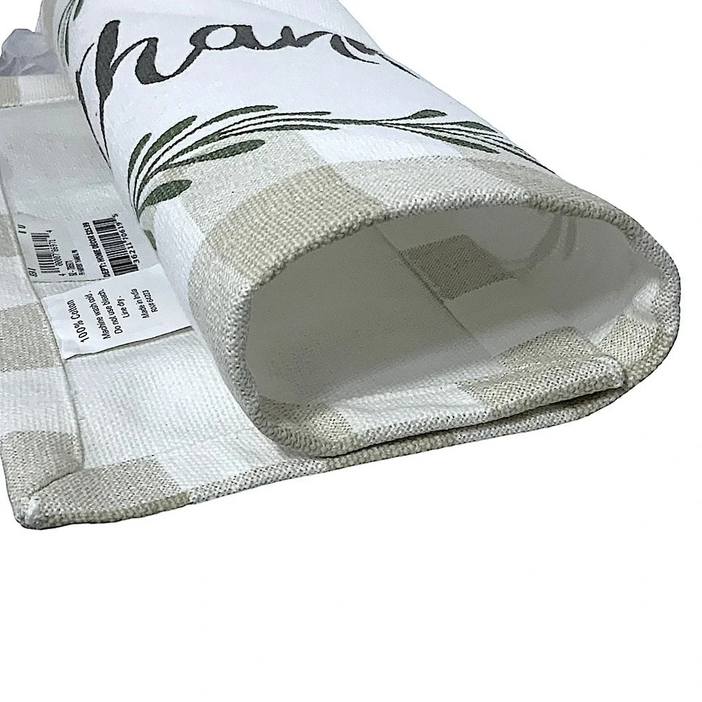 Nantucket Placemats Buffalo Check Quality Cotton Shabby Chic Plaid Neutral Beige